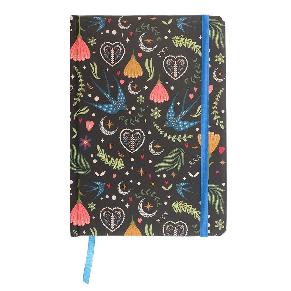 Something Different - Midnight Bloom Print A5 Notebook - Multicolours